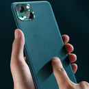 For iPhone 14 Plus Silicone Pure Skin Leather Phone Case (Green)