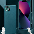 For iPhone 14 Silicone Pure Skin Leather Phone Case (Green)