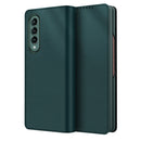 For Samsung Galaxy Z Fold4 Split Type Horizontal Flip Foldable Leather Phone Case(Plain Green)
