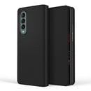For Samsung Galaxy Z Fold4 Split Type Horizontal Flip Foldable Leather Phone Case(Fiber Black)