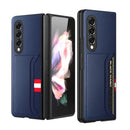 For Samsung Galaxy Z Fold4 Litchi Texture Soft Micorofiber Folding Phone Case(Blue)