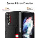 For Samsung Galaxy Z Fold4 Litchi Texture Soft Micorofiber Folding Phone Case(Black)