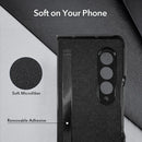 For Samsung Galaxy Z Fold4 Litchi Texture Soft Micorofiber Folding Phone Case(Black)
