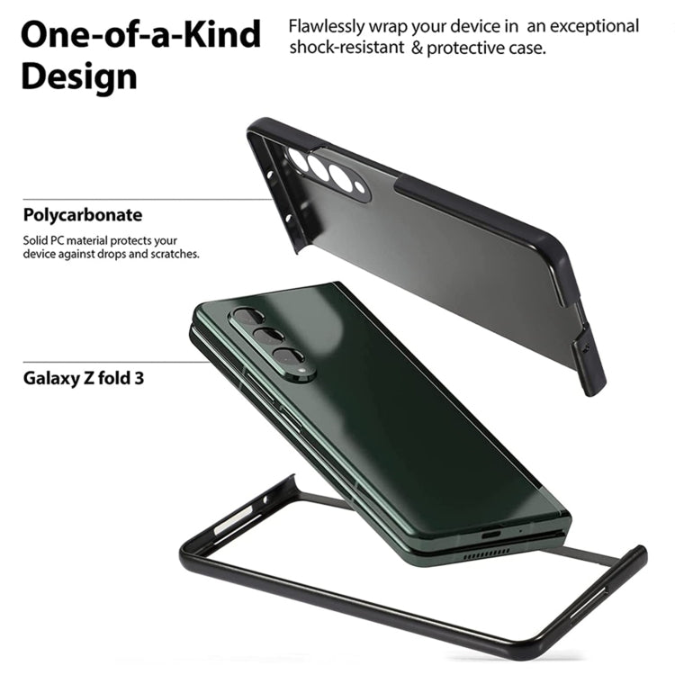 For Samsung Galaxy Z Fold4 Oil-sprayed Bare Metal Feel Ultra-thin Folding Phone Case(Silver)