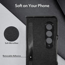 For Samsung Galaxy Z Fold4 Carbon Fiber Texture Skin-friendly Feel Ultra-thin Folding Phone Case with Screen Protector(Black)