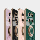 For Huawei Mate 40 Pro 6D Plating Astronaut Ring Kickstand Phone Case(Black)