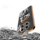 For Huawei Mate 40 Pro 6D Plating Astronaut Ring Kickstand Phone Case(Black)