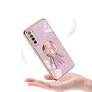 For Huawei nova 6 SE 6D Plating Astronaut Ring Kickstand Phone Case(Night Green)
