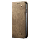 For Huawei Enjoy 50 4G / Nova Y70 Plus / Nova Y70 4G UItra Denim Texture Casual Style Leather Phone Case(Khaki)