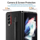 For Samsung Galaxy Z Fold4 Litchi Texture Hinge Protection Folding Phone Case(Grey)