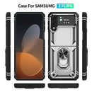 For Samsung Galaxy Z Flip4 Shockproof TPU + PC Phone Case with Holder(Silver)