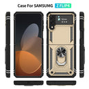 For Samsung Galaxy Z Flip4 Shockproof TPU + PC Phone Case with Holder(Gold)