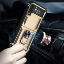 For Samsung Galaxy Z Flip4 Shockproof TPU + PC Phone Case with Holder(Gold)
