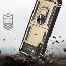 For Samsung Galaxy Z Flip4 Shockproof TPU + PC Phone Case with Holder(Gold)