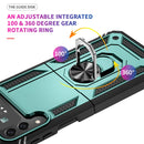 For Samsung Galaxy Z Flip4 Shockproof TPU + PC Phone Case with Holder(Dark Green)