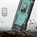 For Samsung Galaxy Z Flip4 Shockproof TPU + PC Phone Case with Holder(Dark Green)