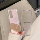 For Samsung Galaxy Z Fold4 Mirror Noodle PC Phone Case(Rose Gold)