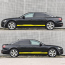 2 PCS/Set D-932 Stripe Pattern Car Modified Decorative Sticker(Yellow)