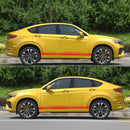 2 PCS/Set D-932 Stripe Pattern Car Modified Decorative Sticker(Red)