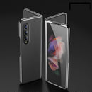 For Samsung Galaxy Z Fold4 Plating Leather Phone Case(Black)