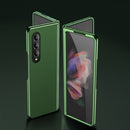 For Samsung Galaxy Z Fold4 Plating Leather Phone Case(Green)
