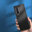 For Samsung Galaxy Z Fold4 Plating Leather Phone Case(Black)