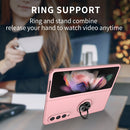 For Samsung Galaxy Z Fold4 Armor Ring Holder Phone Case(Pink)