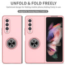 For Samsung Galaxy Z Fold4 Armor Ring Holder Phone Case(Pink)