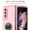 For Samsung Galaxy Z Fold4 Armor Ring Holder Phone Case(Pink)