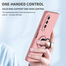 For Samsung Galaxy Z Fold4 Armor Ring Holder Phone Case(Pink)