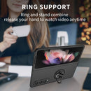 For Samsung Galaxy Z Fold4 Armor Ring Holder Phone Case(Black)