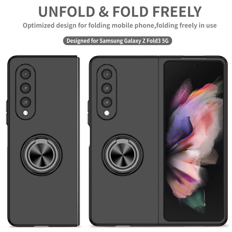 For Samsung Galaxy Z Fold4 Armor Ring Holder Phone Case(Black)
