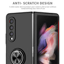 For Samsung Galaxy Z Fold4 Armor Ring Holder Phone Case(Black)