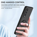 For Samsung Galaxy Z Fold4 Armor Ring Holder Phone Case(Black)