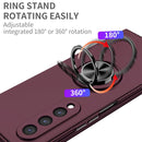 For Samsung Galaxy Z Fold4 Armor Ring Holder Phone Case(Wine Red)