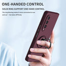 For Samsung Galaxy Z Fold4 Armor Ring Holder Phone Case(Wine Red)