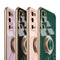 For Samsung Galaxy S20 FE 6D Plating Astronaut Ring Kickstand Phone Case(Night Green)