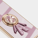 For Samsung Galaxy S20 FE 6D Plating Astronaut Ring Kickstand Phone Case(Light Purple)