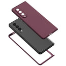 For Samsung Galaxy Z Fold4 Armor Foldable Phone Case(Wine Red)