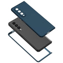 For Samsung Galaxy Z Fold4 Armor Foldable Phone Case(Dark Blue)