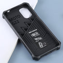 For Motorola Moto G22 Camouflage Armor Kickstand Magnetic Phone Case(Army Green)