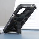 For Motorola Moto G22 Camouflage Armor Kickstand Magnetic Phone Case(Army Green)