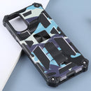 For Motorola Moto G22 Camouflage Armor Kickstand Magnetic Phone Case(Light Blue)