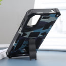 For Motorola Moto G22 Camouflage Armor Kickstand Magnetic Phone Case(Light Blue)
