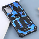 For Motorola Moto G22 Camouflage Armor Kickstand Magnetic Phone Case(Dark Blue)