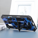 For Motorola Moto G22 Camouflage Armor Kickstand Magnetic Phone Case(Dark Blue)