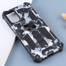For Motorola Moto G22 Camouflage Armor Kickstand Magnetic Phone Case(Grey)
