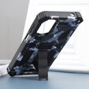 For Motorola Moto G22 Camouflage Armor Kickstand Magnetic Phone Case(Grey)