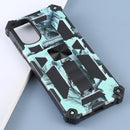 For Motorola Moto G22 Camouflage Armor Kickstand Magnetic Phone Case(Mint Green)