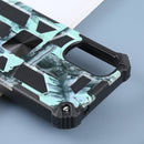 For Motorola Moto G22 Camouflage Armor Kickstand Magnetic Phone Case(Mint Green)